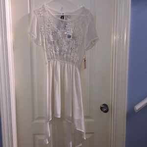 High low cream dress